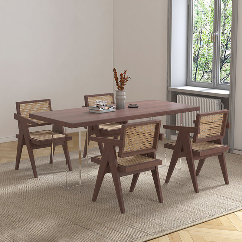 Rechthoek Dinerset 1/4/5 PCS Moderne vaste houten eettafel en stoelen