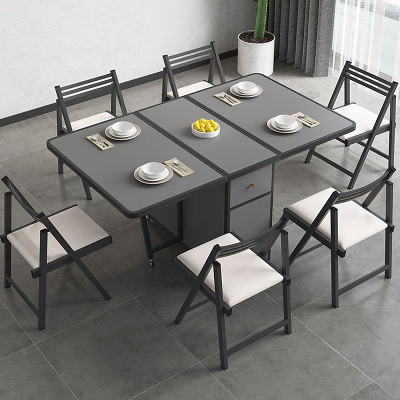Rechthoekige eettafel ingesteld 1/4/5/7 pc's vouwtafel en stoelen met metalen frame