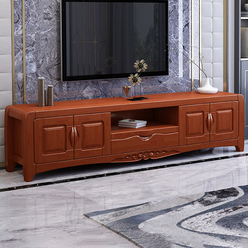 Solid Wood TV Media Stand Traditional TV Console for Living Room Medium Wood Clearhalo 'furn' 'furn_tv_stands_entertainment_centers' 'Furniture' 'Living Room Furniture' 'TV Stands & Entertainment Centers' 'TV Stands & Media Storage Furniture' 'tv_stands_entertainment_centers' 6630869