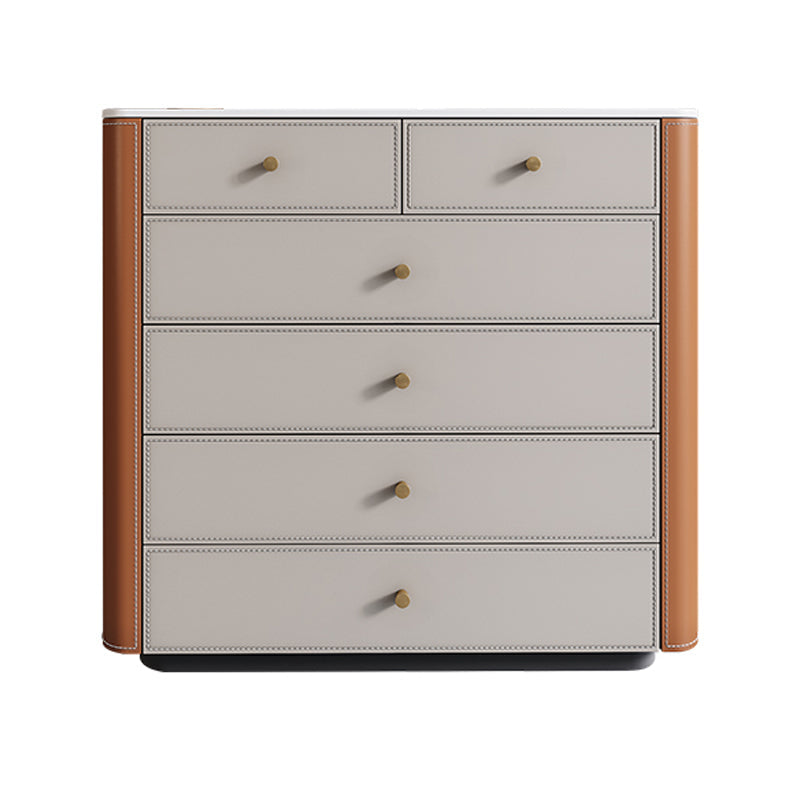15,6-Zoll-Breite Aufbewahrungssteine zeitgenössische Kommode mit 6 Schubladen