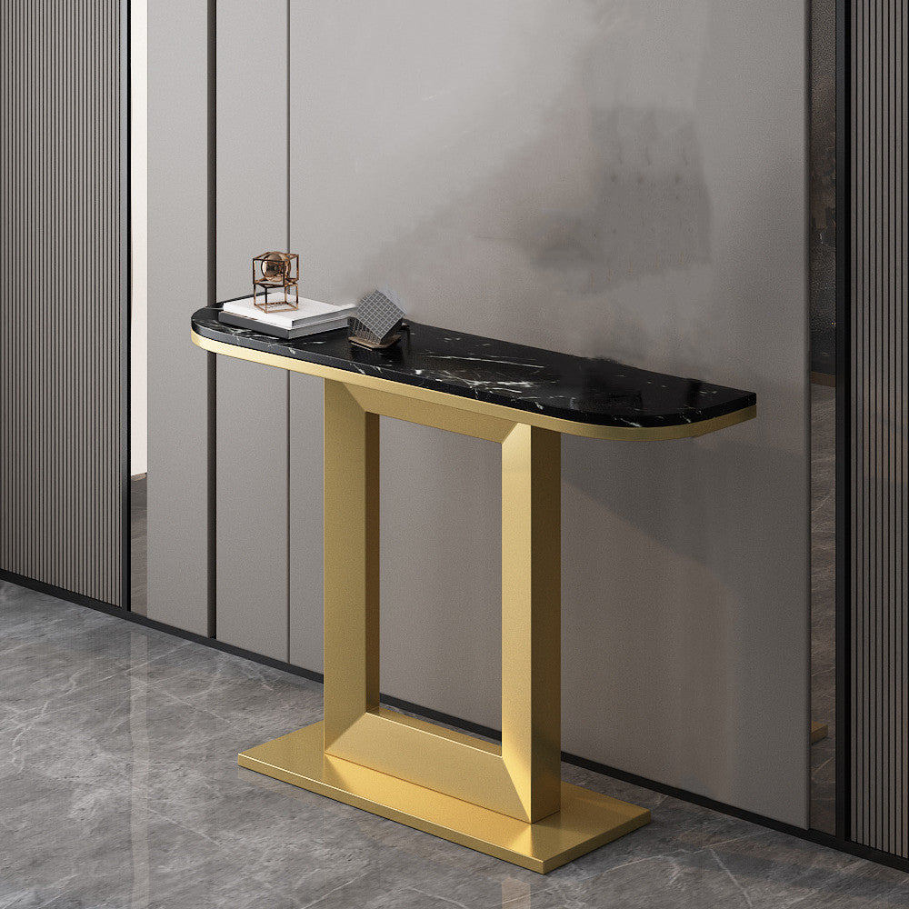 Tavolino console di marmo glam tavolo da divano console mezza luna per sala