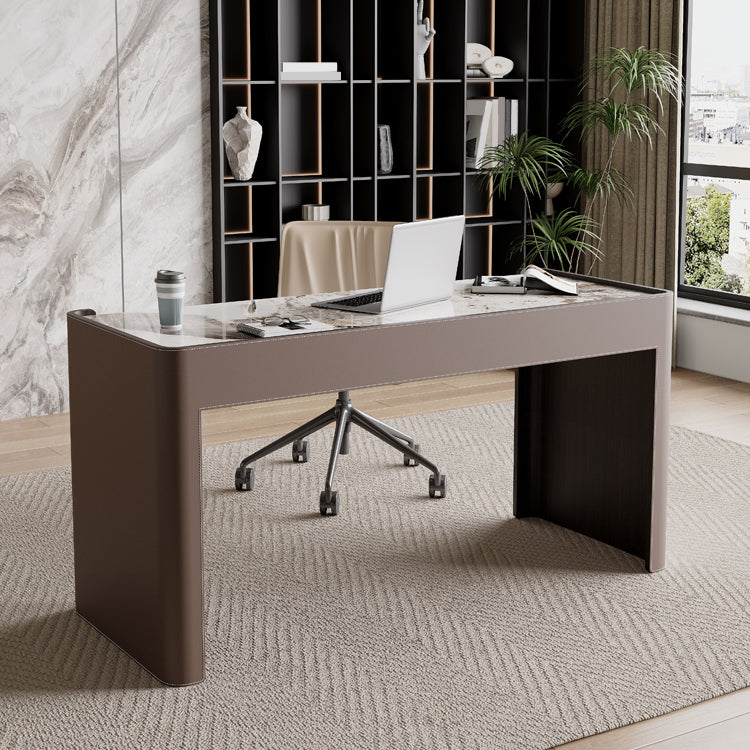 Glam Stone Office Desk 3-Drawers 29,92 "großer Schreibtisch mit Schlittenbasis