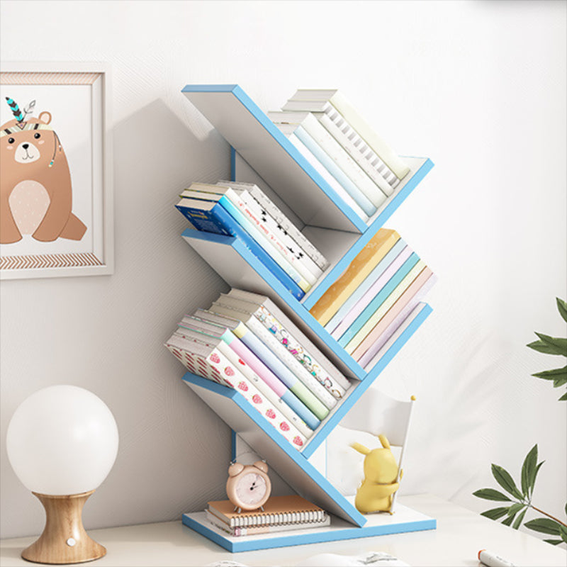 Modern Bookshelf Open Back Engineered Wood Bookcase for Study Room 11.8"L x 6.7"W x 20.9"H Beige Blue Clearhalo 'Bookcases' 'furn' 'furn_bookcases' 'Furniture' 'Office Furniture' 6633072