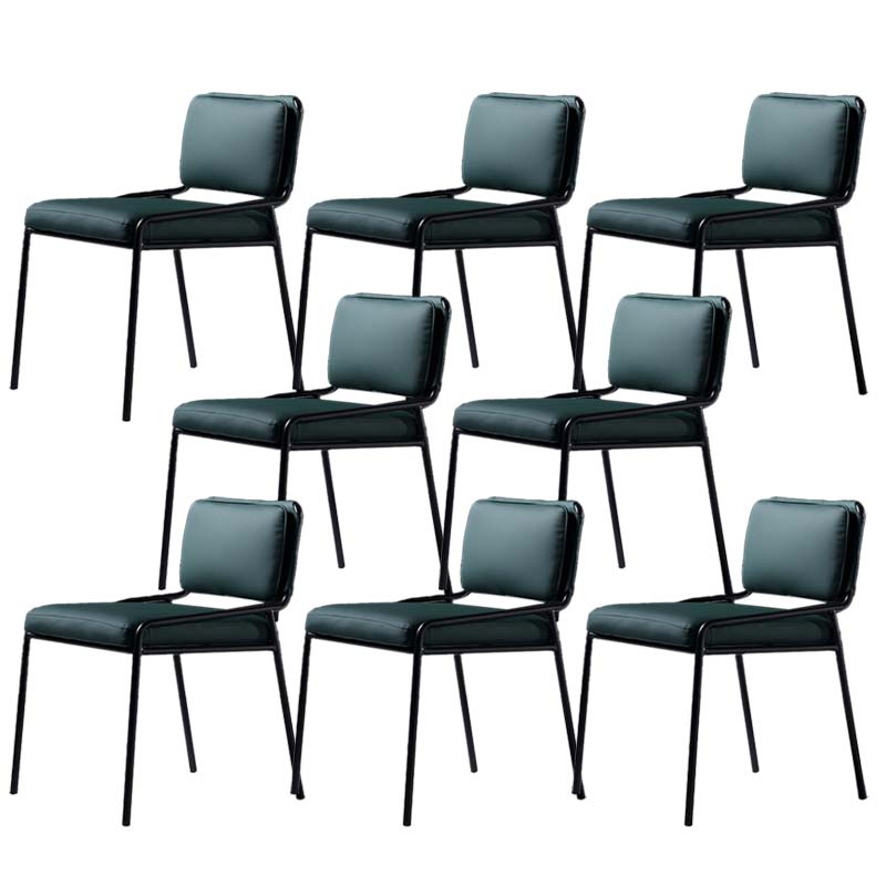 Upholstered Dining Chairs Armless Faux Leather Kitchen Dining Side Chair