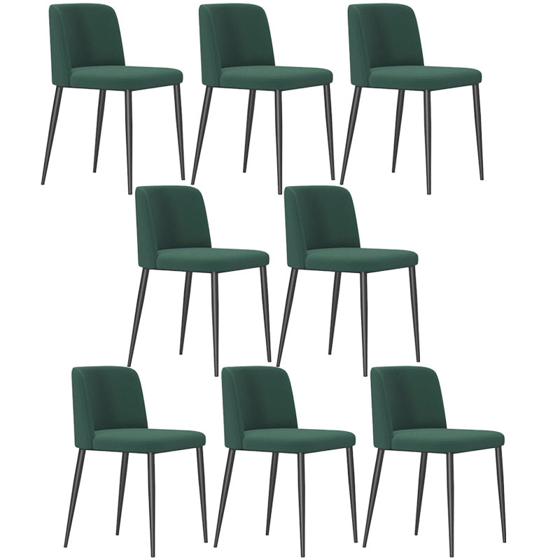 Upholstered Armless Dining Chair Metal Kitchen Dining Side Chair Green 8 Piece Set Clearhalo 'Dining Chairs' 'Dining Tables & Seating' 'dining_chair' 'furn' 'furn_dining_chair' 'Furniture' 'Kitchen & Dining Furniture' 6634479