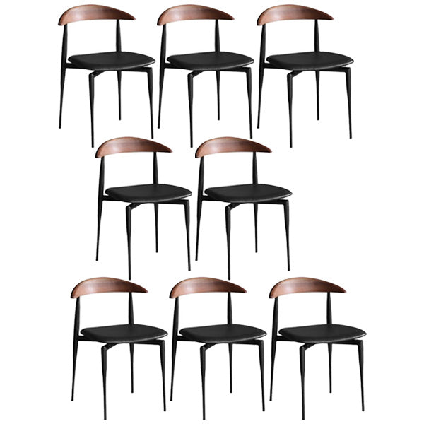 Industrial Metal Kitchen Dining Side Chair Faux Leather Side Chair