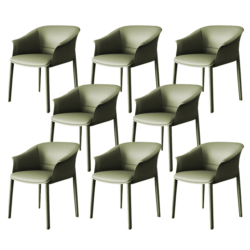 Contemporary Kitchen Dining Chair Metal Legs Upholstered Arm Chair Green 8 Piece Set Clearhalo 'Dining Chairs' 'Dining Tables & Seating' 'dining_chair' 'furn' 'furn_dining_chair' 'Furniture' 'Kitchen & Dining Furniture' 6634753