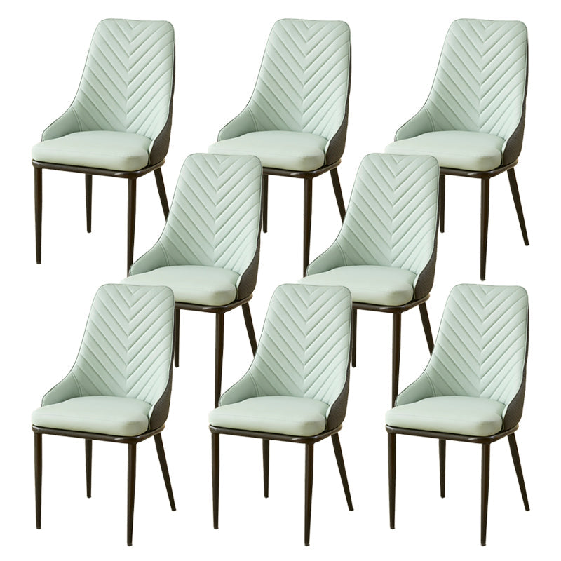 Kitchen Upholstered Dining Side Chair PU Leather Dining Chairs Light Blue 8 Piece Set Clearhalo 'Dining Chairs' 'Dining Tables & Seating' 'dining_chair' 'furn' 'furn_dining_chair' 'Furniture' 'Kitchen & Dining Furniture' 6634890