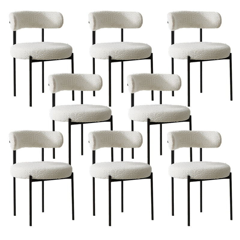Contemporary Dining Accent Chair Armless Chair with Upholstered White 8 Piece Set Clearhalo 'Dining Chairs' 'Dining Tables & Seating' 'dining_chair' 'furn' 'furn_dining_chair' 'Furniture' 'Kitchen & Dining Furniture' 6635049