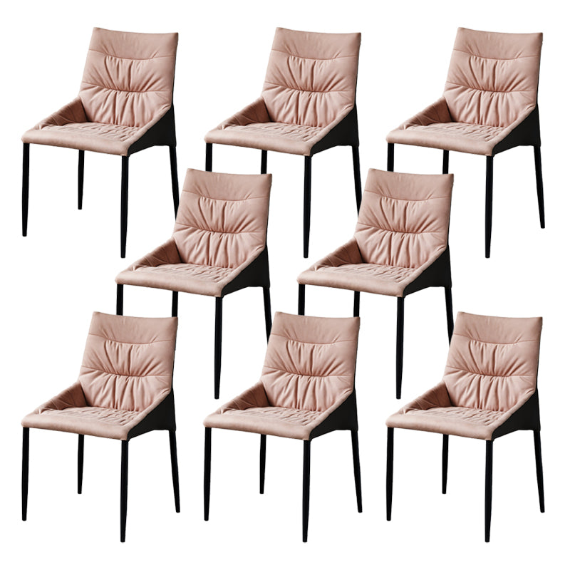 Home Dining Room Arm Chair Black Legs Upholstered Dining Chair Pink 8 Piece Set Clearhalo 'Dining Chairs' 'Dining Tables & Seating' 'dining_chair' 'furn' 'furn_dining_chair' 'Furniture' 'Kitchen & Dining Furniture' 6635181