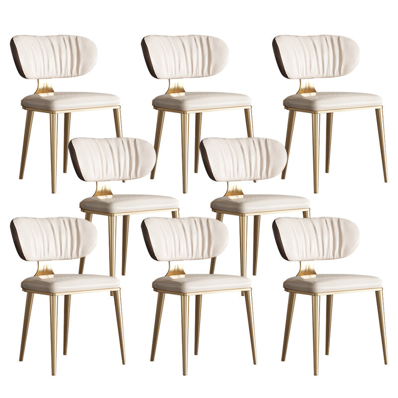 Glam Open Back Dining Chair Gold Legs Dining Room Side Chair 8 Piece Set Clearhalo 'Dining Chairs' 'Dining Tables & Seating' 'dining_chair' 'furn' 'furn_dining_chair' 'Furniture' 'Kitchen & Dining Furniture' 6635299