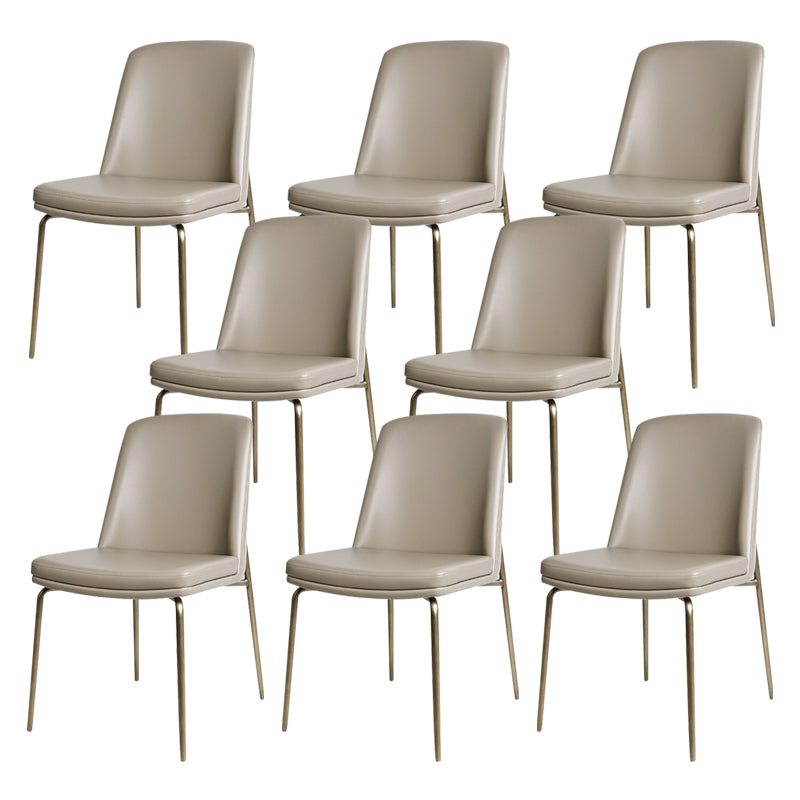 Upholstered Armless Dining Chairs Modern Indoor-Outdoor Chair Light Gray 8 Piece Set Clearhalo 'Dining Chairs' 'Dining Tables & Seating' 'dining_chair' 'furn' 'furn_dining_chair' 'Furniture' 'Kitchen & Dining Furniture' 6635471