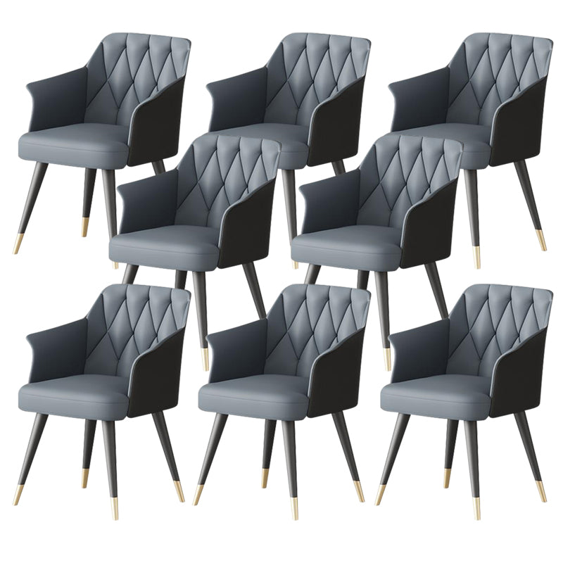 Silla de comedor de cocina moderna silla de cuero por imitación silla de brazo tapizado