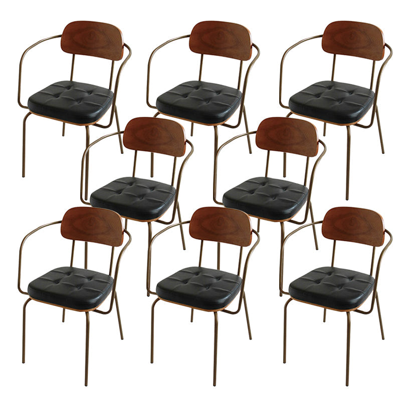 Chaise de salle à manger industrielle rembourrée chaise de cuisine en métal