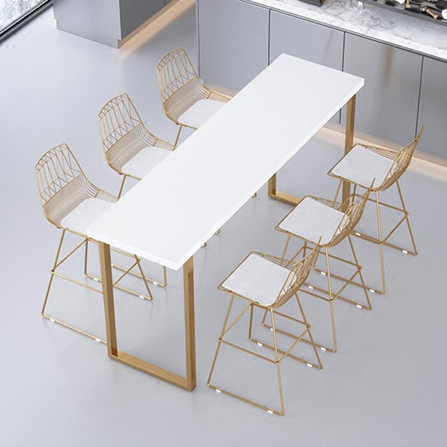 Glam Solid Wood Bar Stool and Table Set 1/4/7 Pieces Pub Table Set 7 Pieces: Table, 6 Stools Clearhalo 'Bar Furniture' 'furn' 'furn_home_bar_bar_sets' 'Furniture' 'Home Bars & Bar Sets' 'home_bar_bar_sets' 'Kitchen & Dining Furniture' 6636360