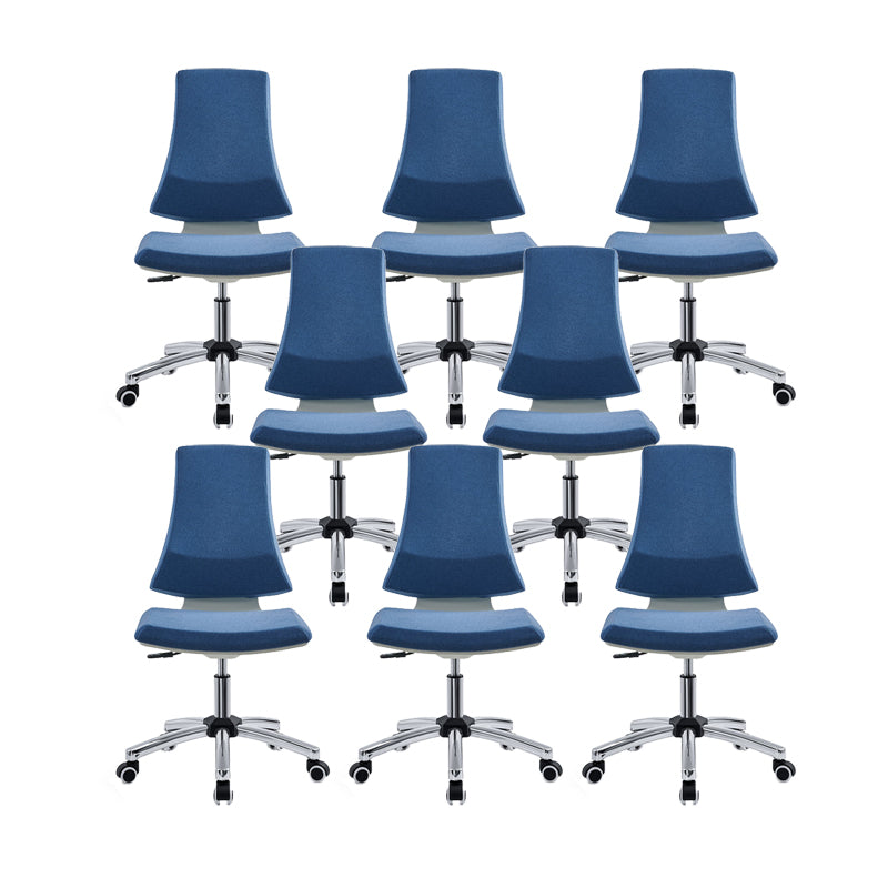 Sedia da ufficio moderna altezza regolabile sedia da scrivania senza braccio con ruote