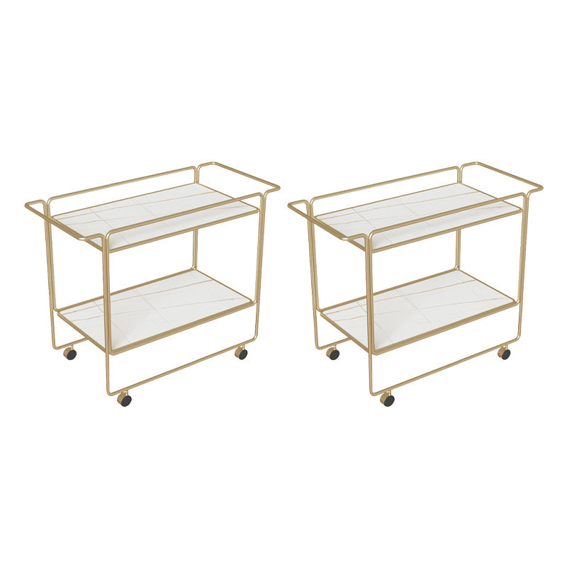 Modern Double Tier End Table Rectangular Corner Table with Storage