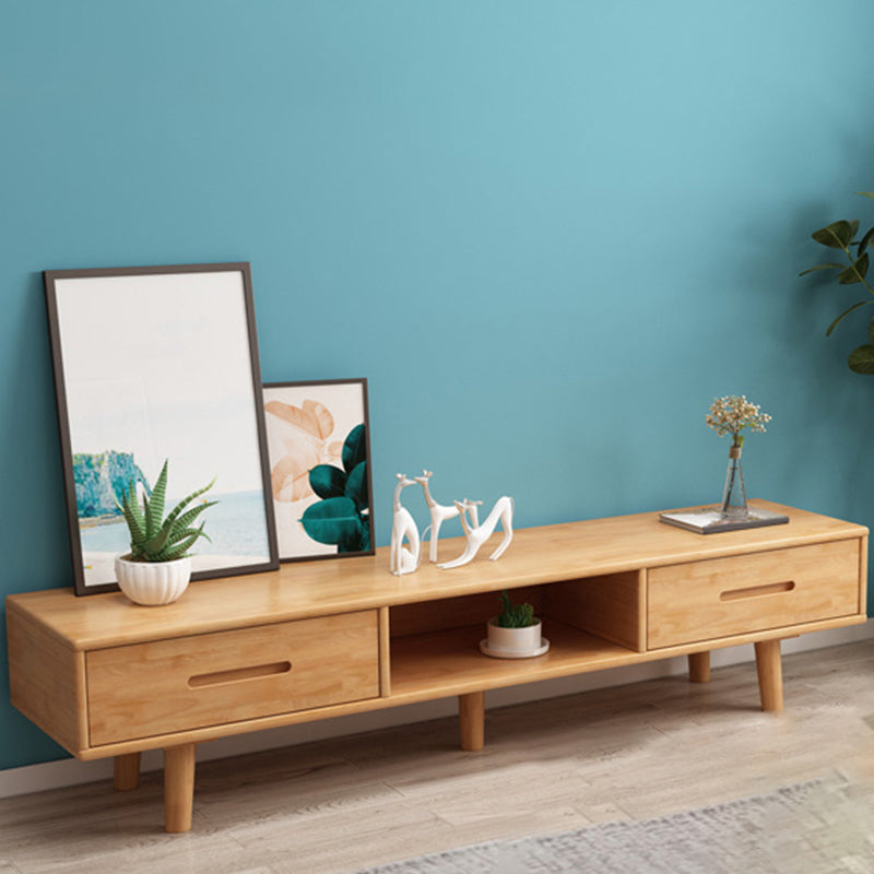 Contemporary TV Media Stand Solid Wood TV Console for Living Room Wood Clearhalo 'furn' 'furn_tv_stands_entertainment_centers' 'Furniture' 'Living Room Furniture' 'TV Stands & Entertainment Centers' 'TV Stands & Media Storage Furniture' 'tv_stands_entertainment_centers' 6645725