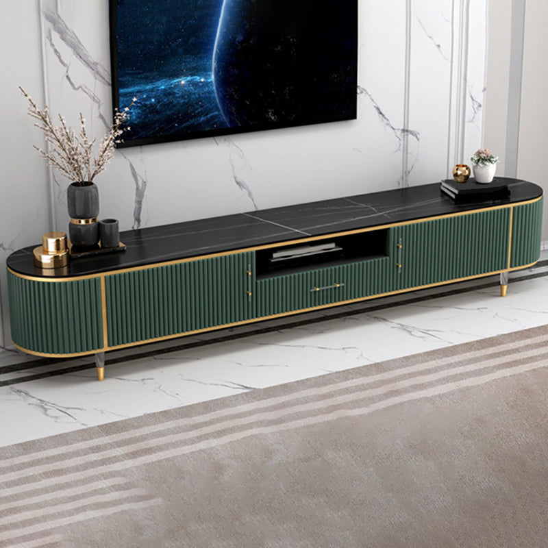 Contemporary TV Media Stand Open Storage TV Console with Drawer Black Clearhalo 'furn' 'furn_tv_stands_entertainment_centers' 'Furniture' 'Living Room Furniture' 'TV Stands & Entertainment Centers' 'TV Stands & Media Storage Furniture' 'tv_stands_entertainment_centers' 6645735