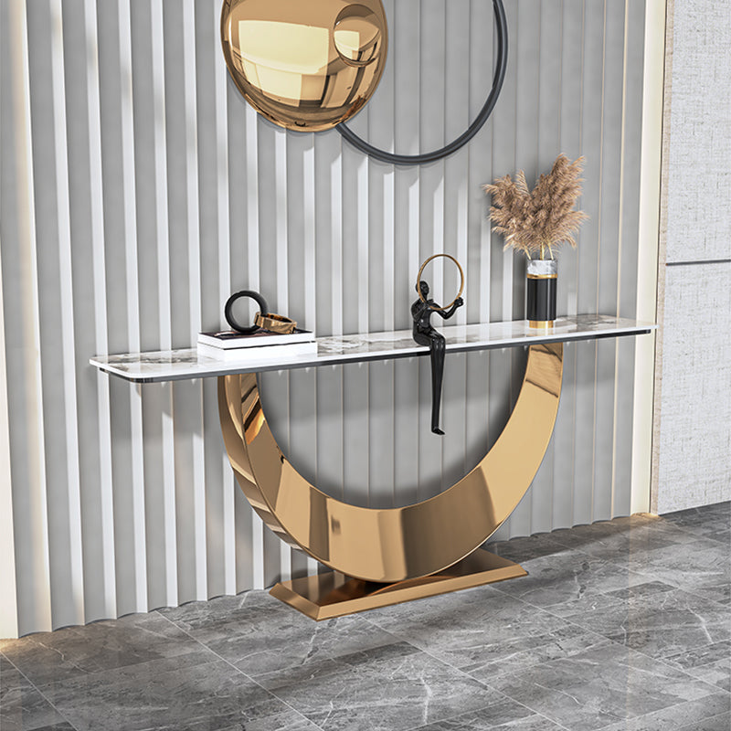 Console rettangolare di pietra Tabella 1-SHELF 31,5 "TABELLO DI ACCENTO ALTA