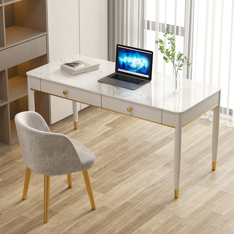 Rechteckiger zeitgenössischer Schreibtisch Stein Büro -Schreibtisch mit 1/2 Schubladen