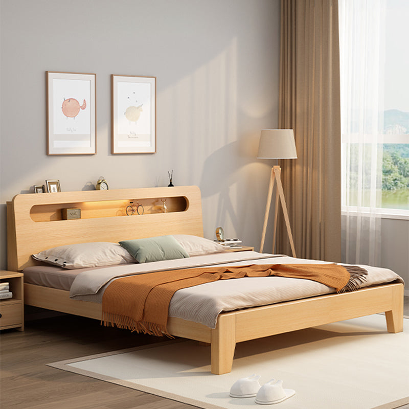 Legno a legna in legno massiccio Letto di stoccaggio del letto con legno con ripiani