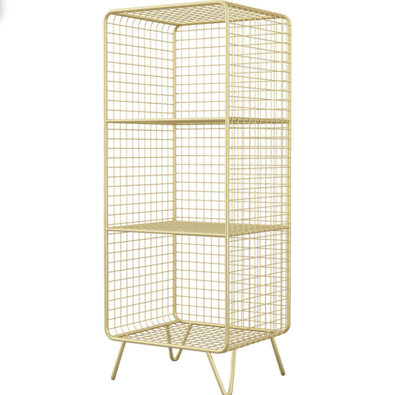 Glam Closed Back Bookshelf Standard Metal Bookcase with Shelves