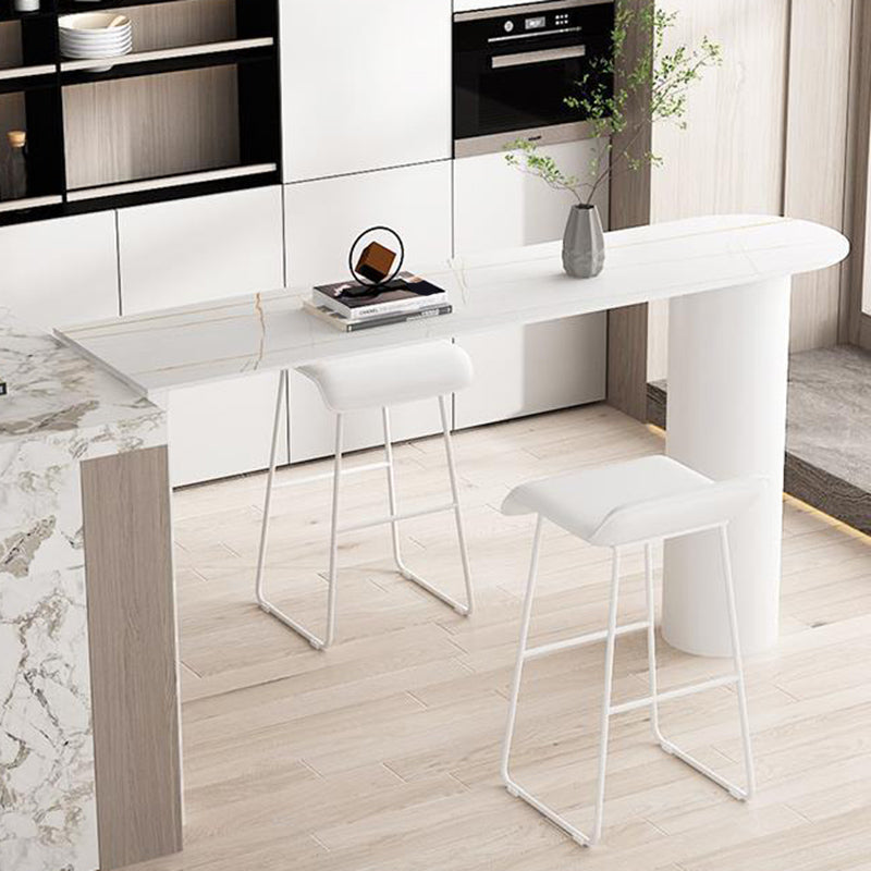 Mesa de altura de barra interior de piedra industrial mesa de comedor de barra de doble pedestal