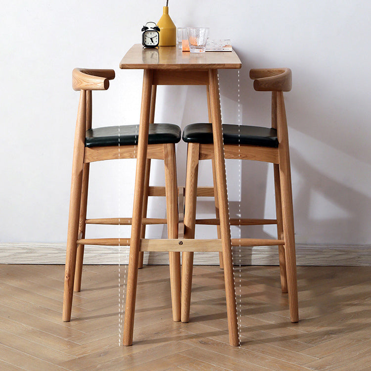 Modern 4 Legs Bistro Bar Table Solid Wood Bar Table for Living Room