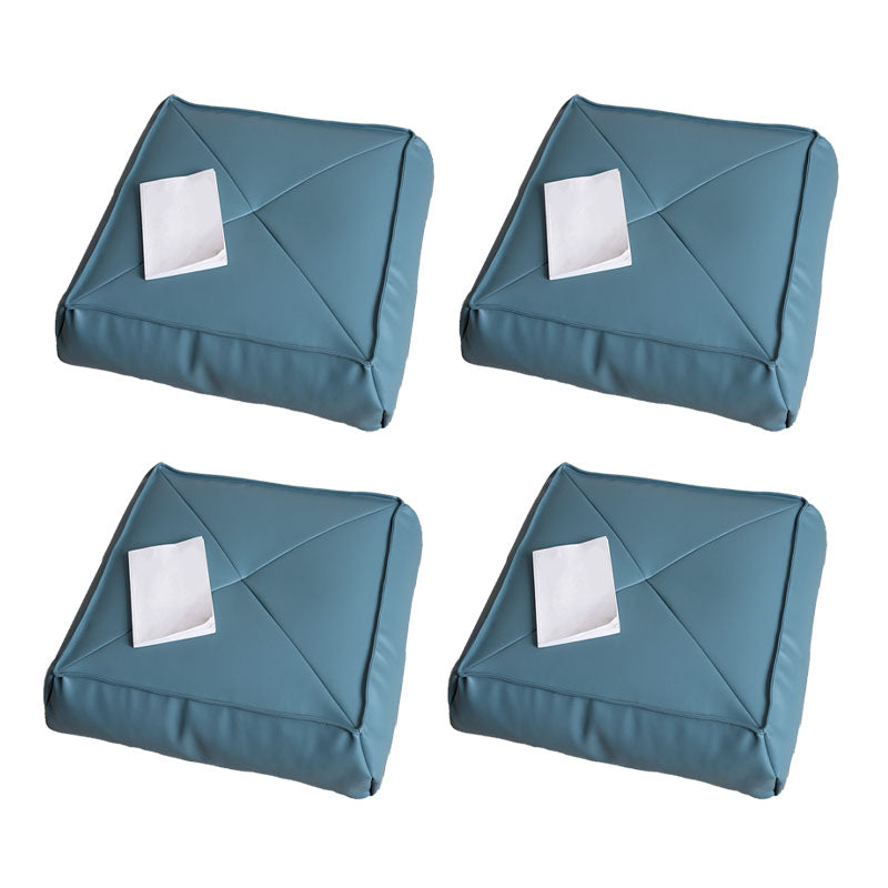 Modern Pouf Ottoman PU Leather Upholstered Solid Color Tear Resistant Square Ottoman Blue 4 Piece Set Clearhalo 'furn' 'furn_ottomans_poufs' 'Furniture' 'Living Room Furniture' 'Ottomans & Poufs' 'ottomans_poufs' 6651781