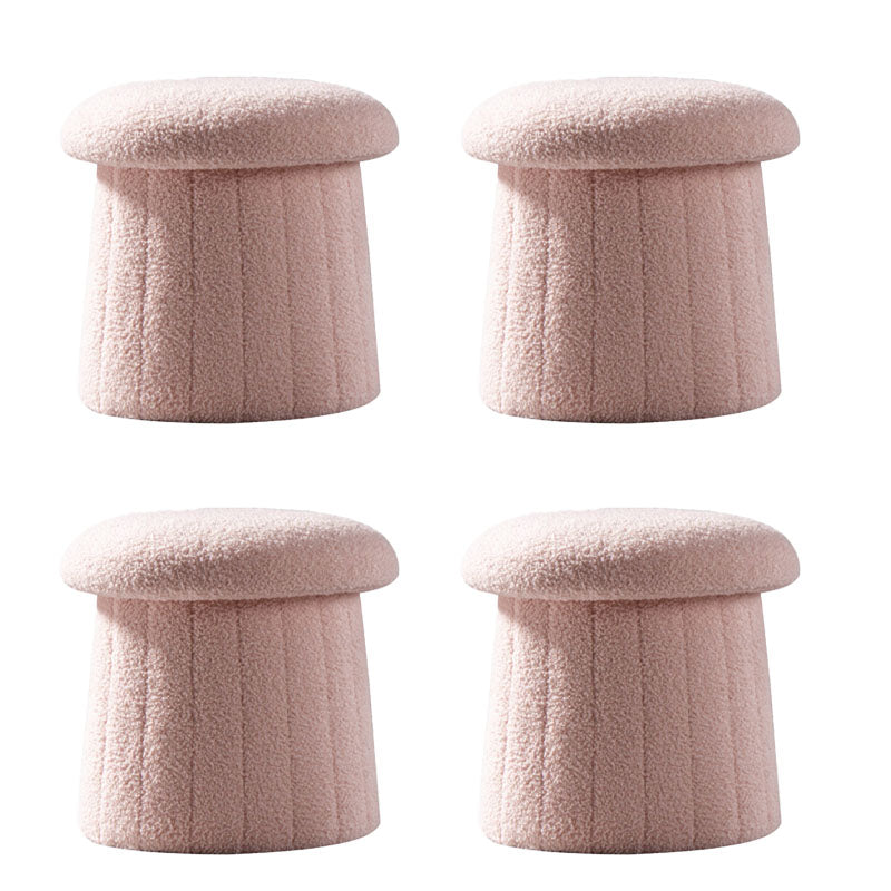 Modern Multi Colors Pouf Round Resistant Pouf for Drawing Room 15.7"L x 15.7"W x 14.6"H Pink 4 Piece Set Clearhalo 'furn' 'furn_ottomans_poufs' 'Furniture' 'Living Room Furniture' 'Ottomans & Poufs' 'ottomans_poufs' 6651830