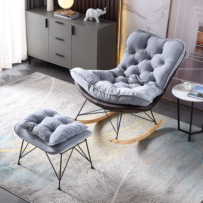 Modern Rocker Chair Metal Frame Friction Resistant Upholstered Rocker Chair