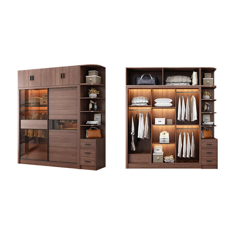 Armadio del guardaroba marrone con armadio a bordo armadio in legno