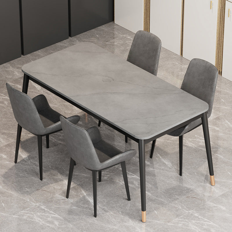 Medieval Modern Stone Dining Table with 4 Legs Pedestal Table for Dining Room