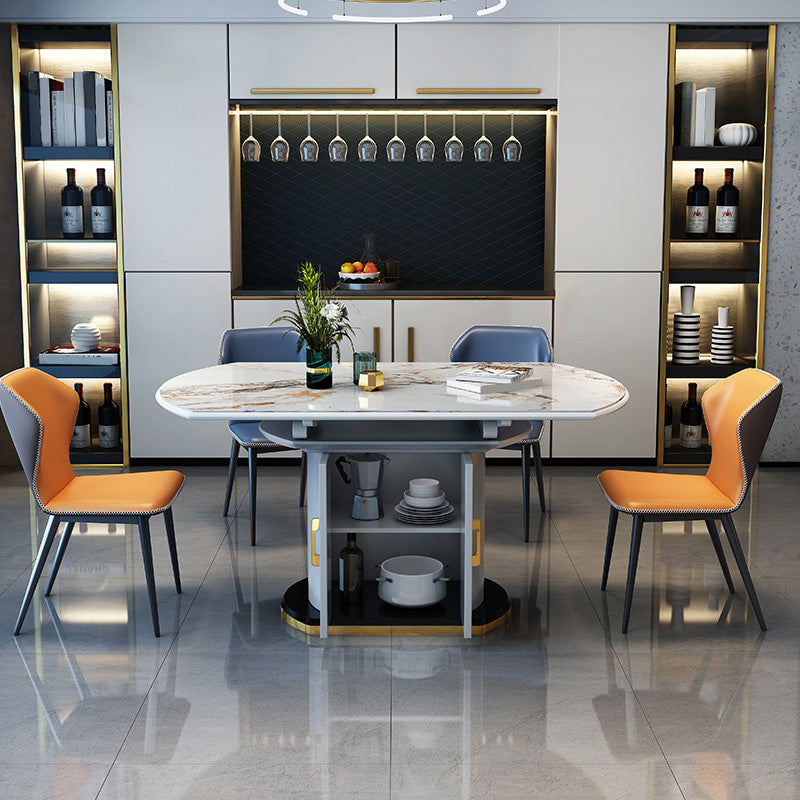 Moderner, skalierbarer Esstisch aus Stein, runder Tisch für das Esszimmer