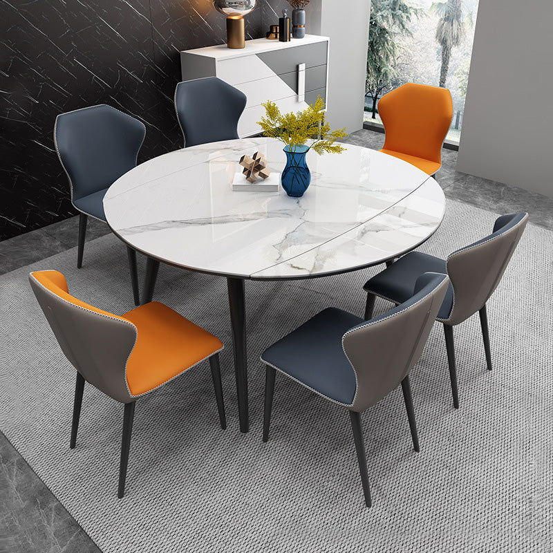 Modern 4 Legs Dining Table Stone Scalable Table for Dining Room