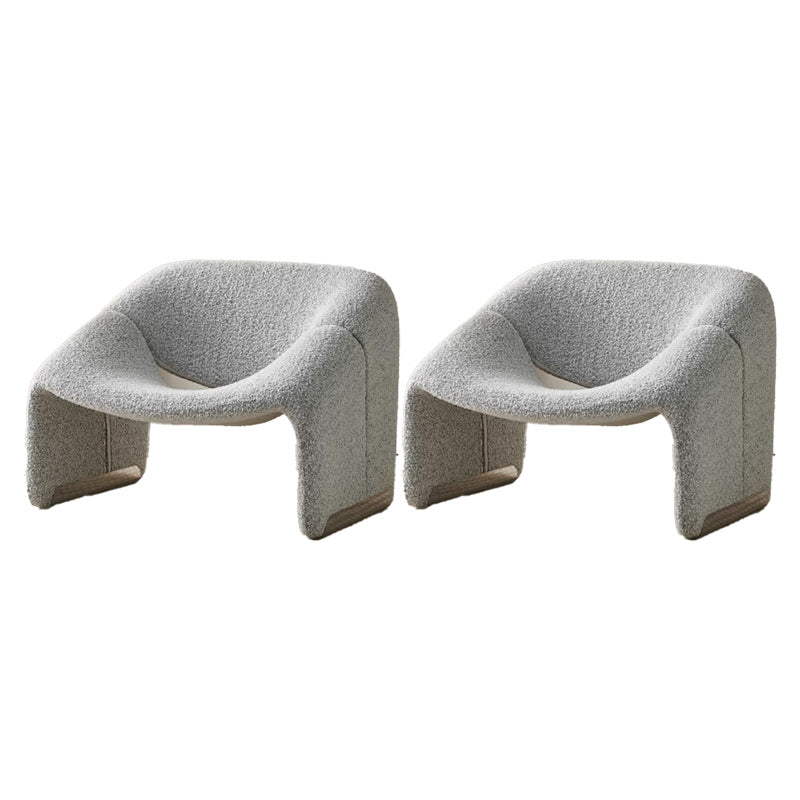Upholstered Fabric Accent Armchair 33.07" Wide Accent Armchair Grey Polyester Polyester Blend 2 Piece Set Clearhalo 'Accent Chairs' 'accent_chairs' 'Chairs & Seating' 'furn' 'furn_accent_chairs' 'Furniture' 'Living Room Furniture' 6654595