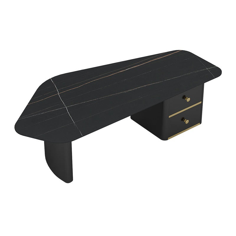 Mesa de café geométrica de pizarra contemporánea estándar 1 mesa de café con almacenamiento