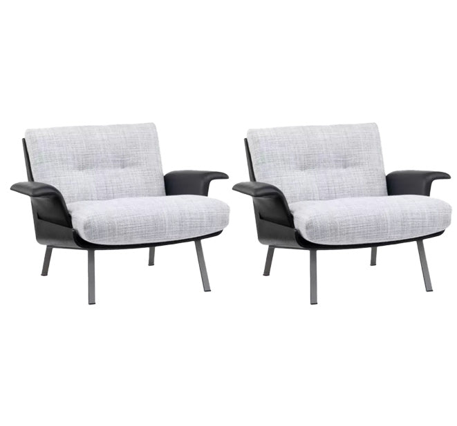 Industrial Lounge Chair Solid Color Cushion Back Basic Four Leg Reclining Accent Chair Cotton and Linen 2 Piece Set Flared Arm Clearhalo 'Accent Chairs' 'accent_chairs' 'Chairs & Seating' 'furn' 'furn_accent_chairs' 'Furniture' 'Living Room Furniture' 6655968