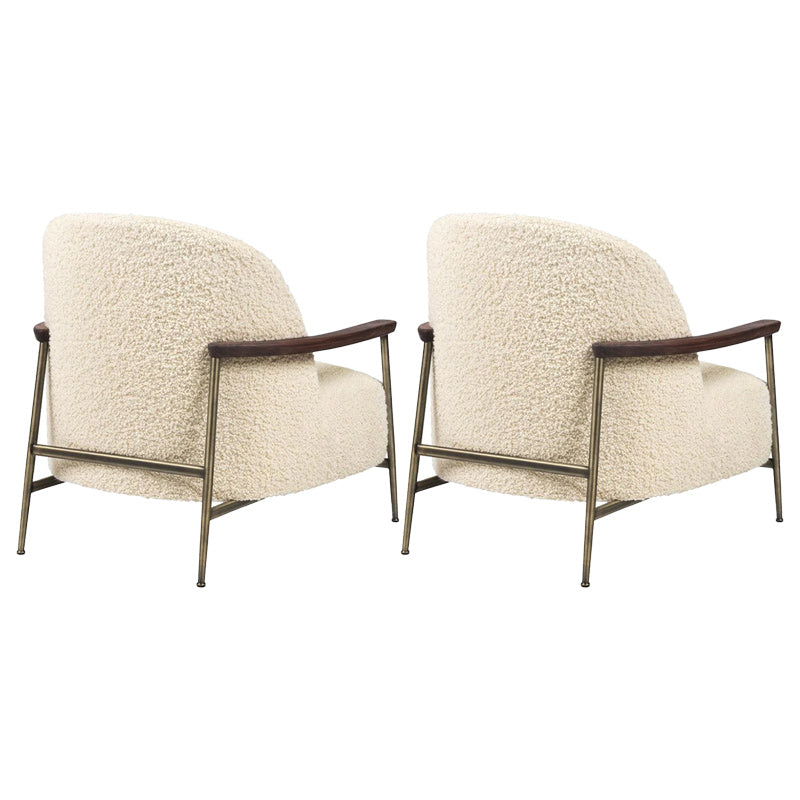 Scandinavian Arm Chair Solid Color Living Room Cushion Back Square Arms Armchair White 2 Piece Set Clearhalo 'Accent Chairs' 'accent_chairs' 'Chairs & Seating' 'furn' 'furn_accent_chairs' 'Furniture' 'Living Room Furniture' 6656003