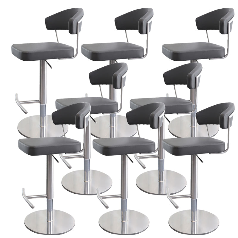 Leather Bar Stool Adjustable Backrest Counter Stool for Bristol With Cushion Gray 8 Piece Set Clearhalo 'Bar Furniture' 'Bar Stools' 'bar_stools' 'furn' 'furn_bar_stools' 'Furniture' 'Kitchen & Dining Furniture' 6661330
