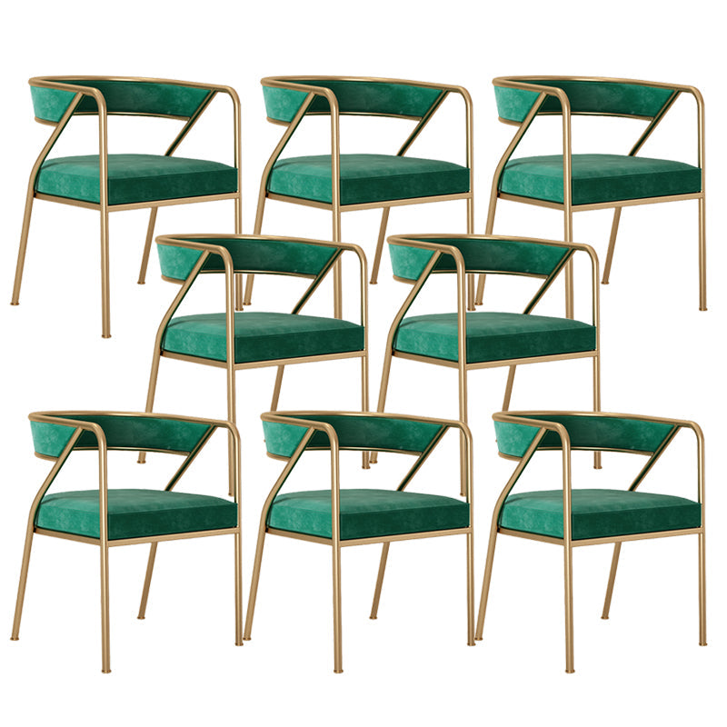 Dining Room Glam Chair Gold Legs Velvet Arm Chair with Upholstered