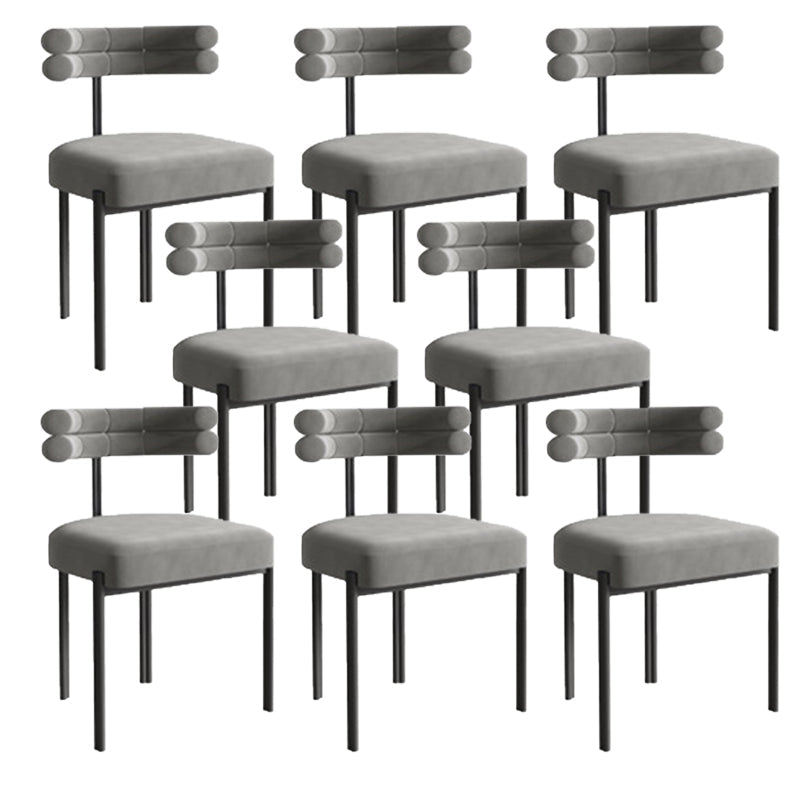 Modern Armless Dining Chairs Home Kitchen Velvet Side Chairs