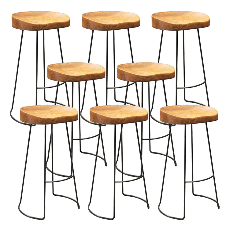 Tabourets de bar à tabouret de siège profilé sans dos contemporain avec des jambes métalliques