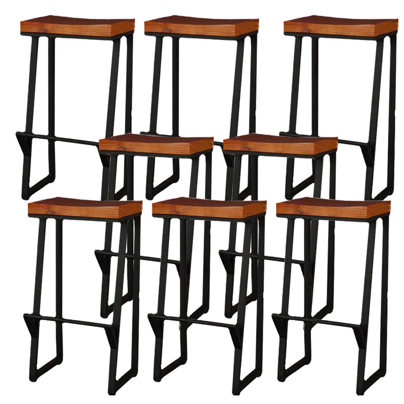 Eigentijdse houten barkrukken Backless Bar Stool met metalen benen