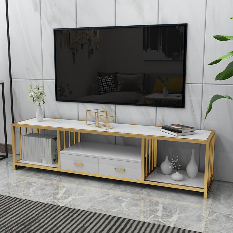 Console Media Console Contemporanea Stand Open Storage TV con cassetti