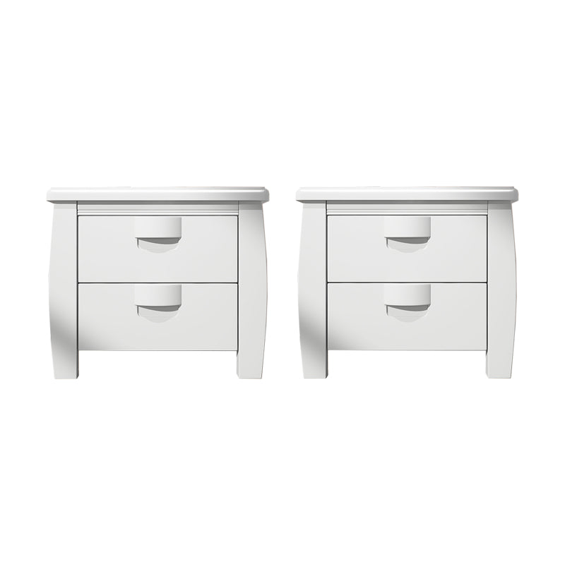 Solid Wood Accent Table Nightstand Modern Bedside Cabinet for Bedroom White 2 Piece Set Clearhalo 'Bedroom Furniture' 'furn' 'furn_night_stand' 'Furniture' 'night_stand' 'Nightstands' 6664731