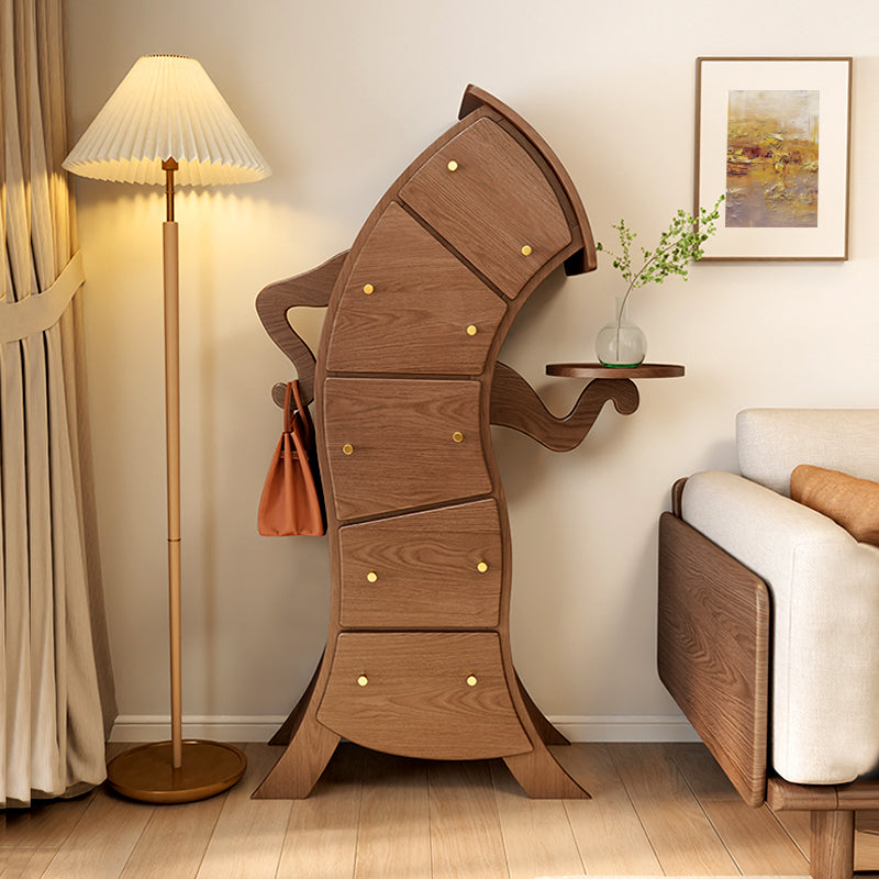 13.65-inch Width Storage Chest Contemporary Dresser with 5 Drawers Walnut Clearhalo 'Bedroom Furniture' 'Dressers & Chests' 'dressers_chests' 'furn' 'furn_dressers_chests' 'Furniture' 6665096