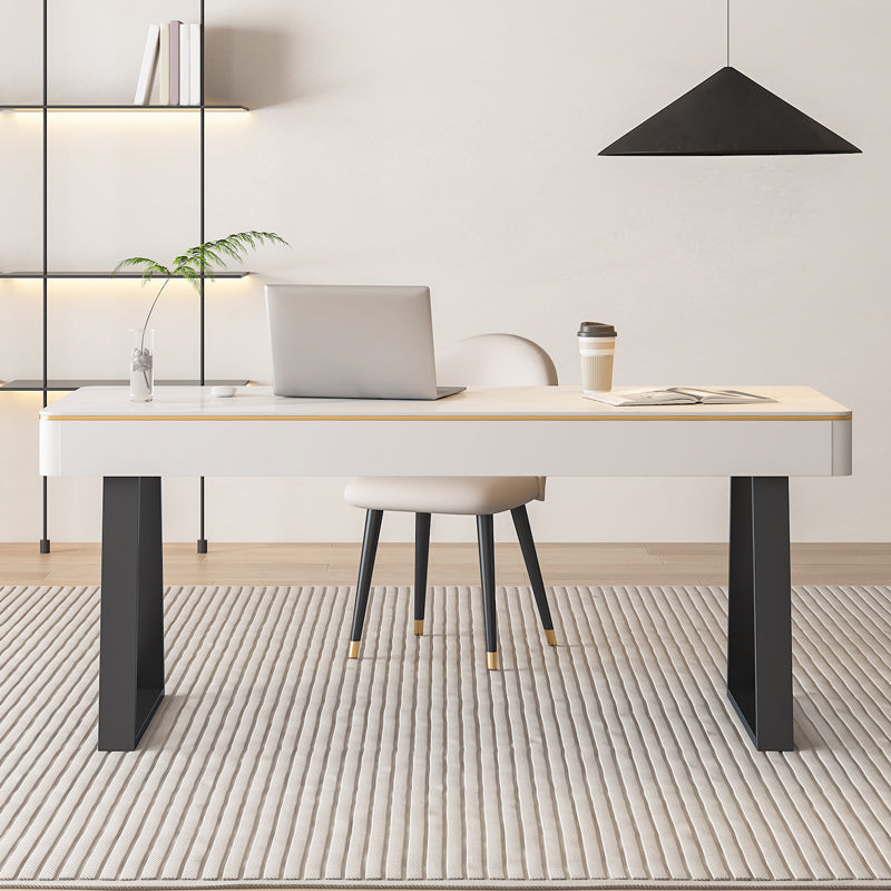 Stone Office Desk modern 29,53 "großer Schreibtisch mit Schlittenbasis