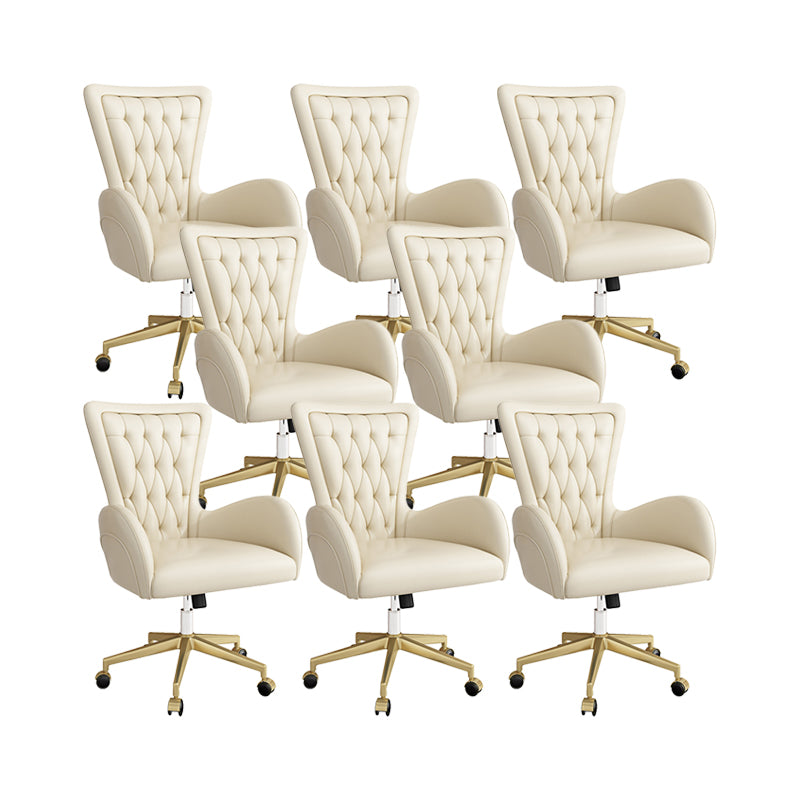 Modern Leather Task Chair Height-adjustable Desk Chair for Office 8 Piece Set Clearhalo 'furn' 'furn_office_chair' 'Furniture' 'Office Chairs' 'Office Furniture' 'office_chair' 6665647